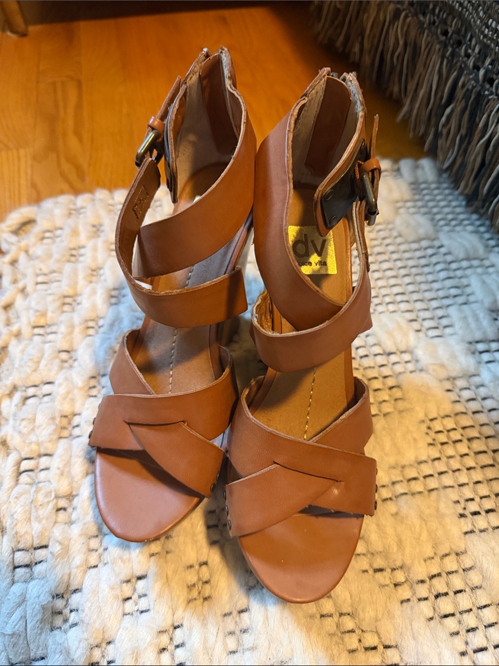 DV by Dolce Vita Tan Strappy Wedge Sandals